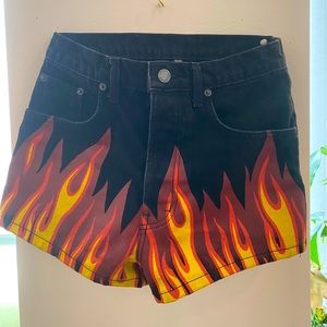 Hand painted high waisted 🔥 shorts